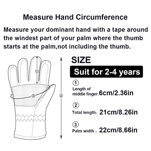 Yr.lover Children Ski Gloves Winter Warm Outdoor Riding Thickening Gloves(2-4Y) #TOP1