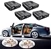 LZLRUN 4x Custom Logo Wireless Laser Projector Car Door Step Courtesy Welcome Lights Puddle Ghost Shadow LED Lights Upgraded Smart Universal Senseor Car Door Led Logo Projector Light