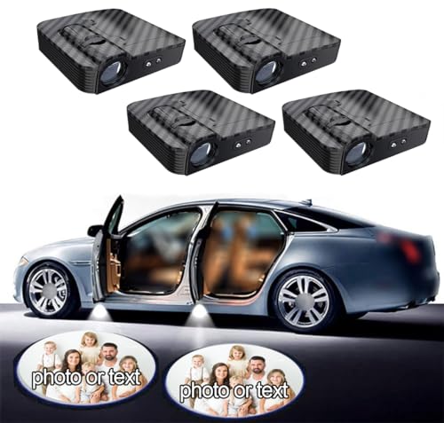 LZLRUN 4X Custom Logo Projector Car Door Step Courtesy Welcome Lights Puddle Ghost Shadow LED Lights Plastic Shell