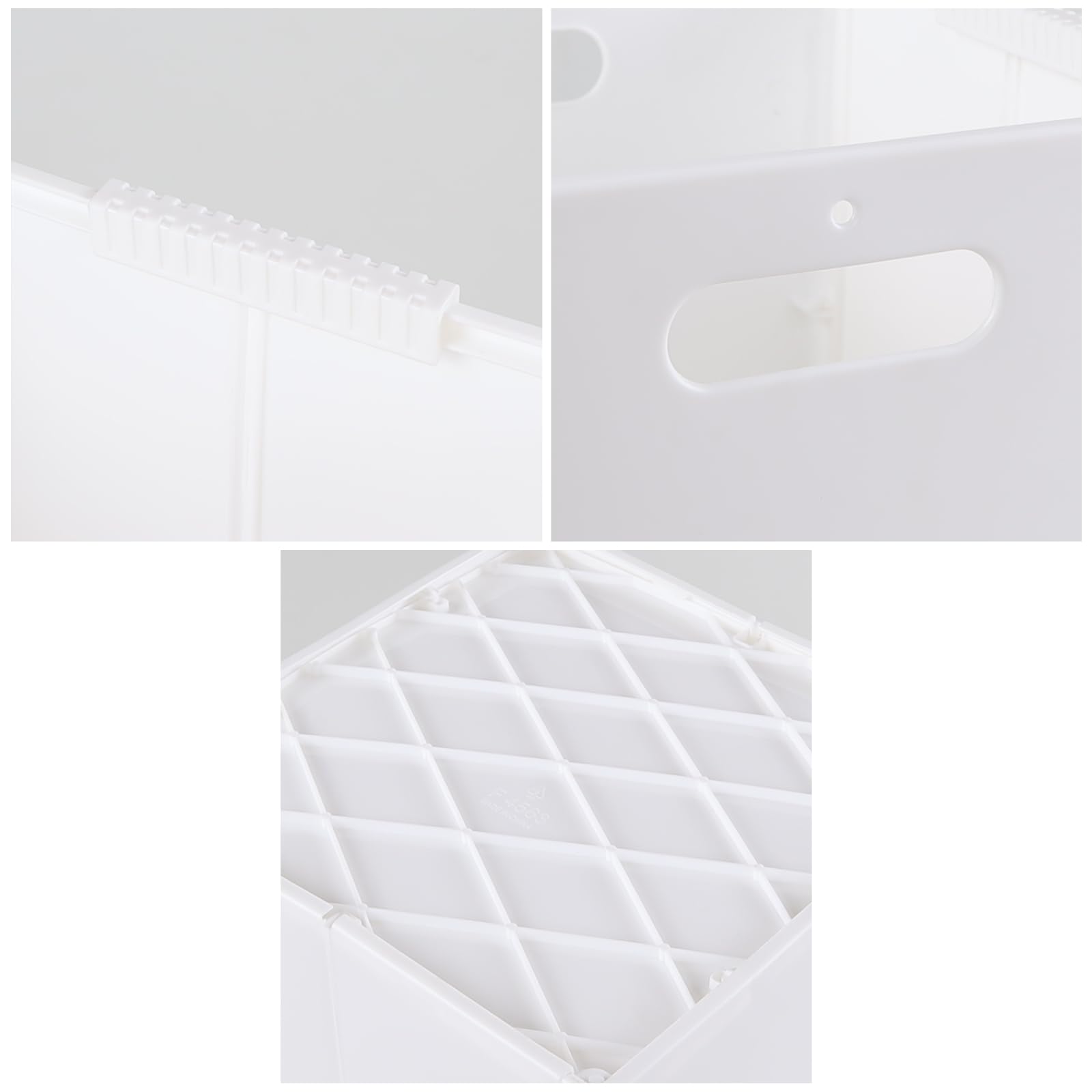 Readsky Lot de 4 Cubes de Rangement Pliables en Plastique - Blanc
