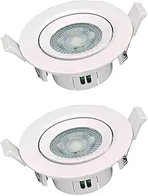 Kit 2x Spot LED Branco Redondo Embutir 7W 3000K Bivolt