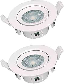Kit 2x Spot LED Branco Redondo Embutir 7W 3000K Bivolt