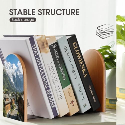 Sujetalibros de madera para evitar la caída de libros grandes 8