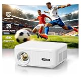 Outdoor Projector [1900 Brightness & 1k+ Official Apps] Movie Projector 4K, Electric Focus & 4P Keystone, Lisowod L02 Smart Projector with WiFi and BT, Portable Proyector for Backyard & Home Cinema