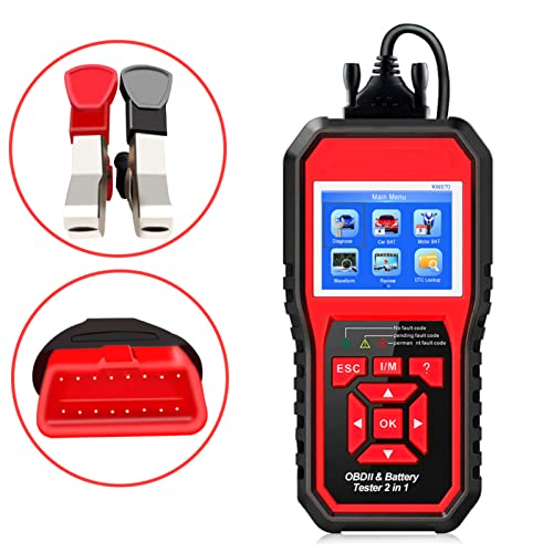VOOCHIE Scanner de código de diagnóstico automático OBDII (KW870) testador de bateria de carro unive