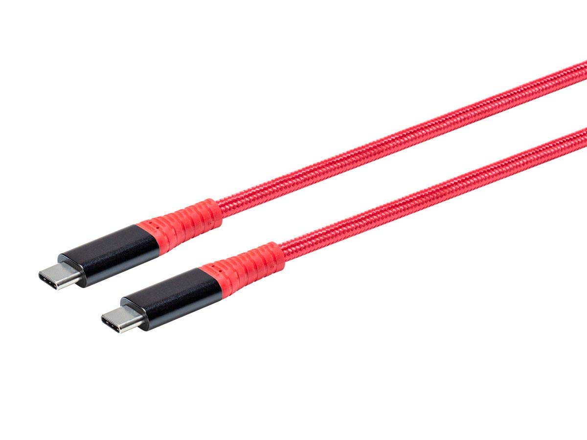 Monoprice AtlasFlex Series Durable USB 3.2 Gen 2 Tipo-C Data & Power Kevlar rinforzato Nylon-Braid Cable 5A/100W 1m Rosso