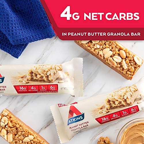 Atkins Peanut Butter Granola Protein Meal Bar. Crunchy And Creamy. Keto-Friendly. (5 Bars) #TOP5