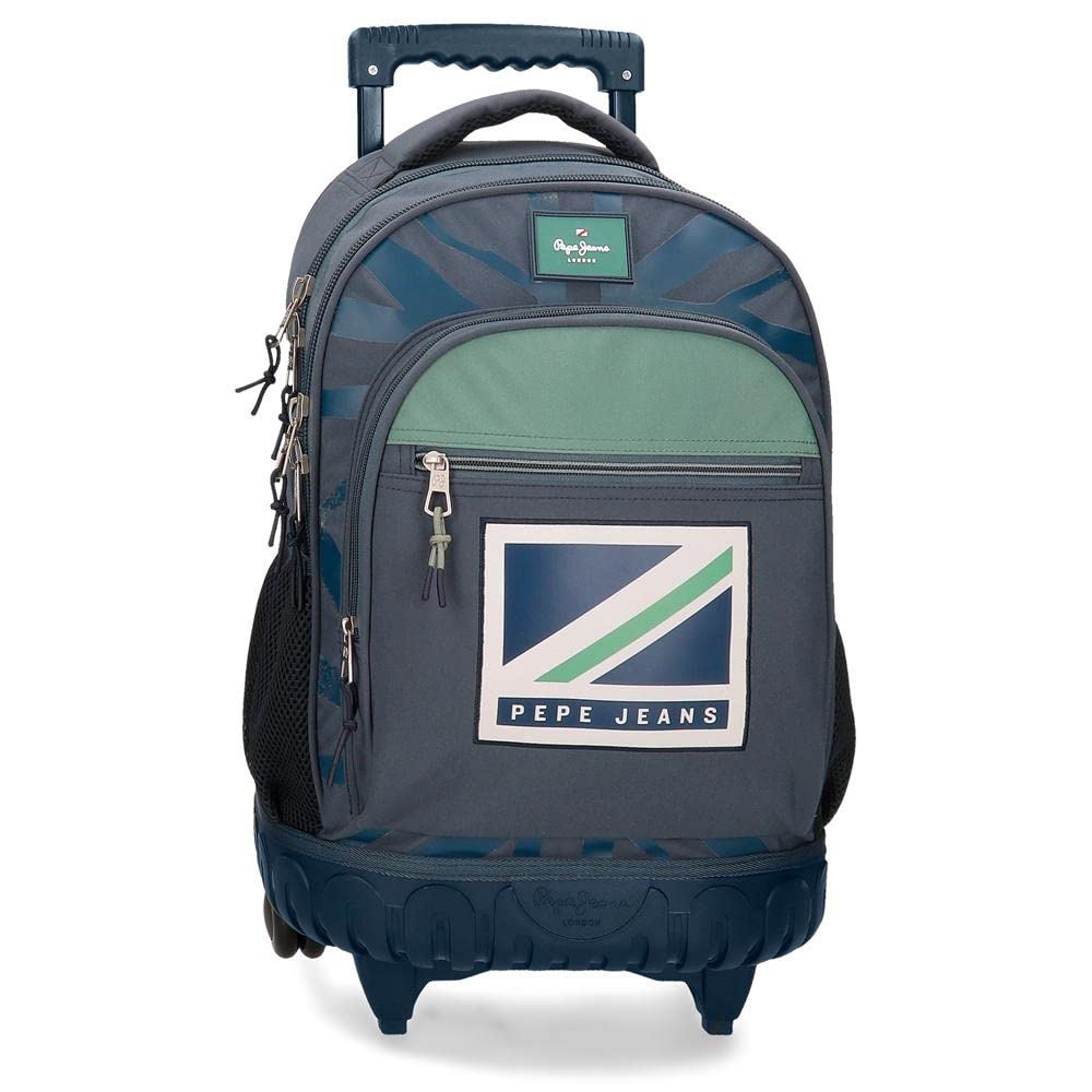 Pepe Jeans Tom Mochila 2 ruedas Azul 33x44x21 cms Poliéster 30,49L