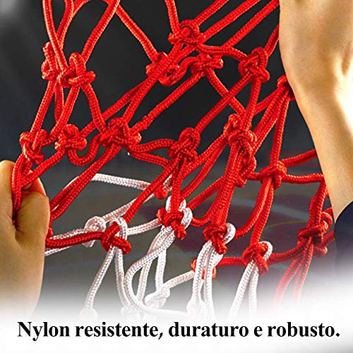 GTIWUNG 2 Pack Ultra Heavy Duty Basketball Net Replacement, All-Weather Red/White/Blue Basketball Nets, Fits Standard Indoor or Outdoor Rims, 12 Loops