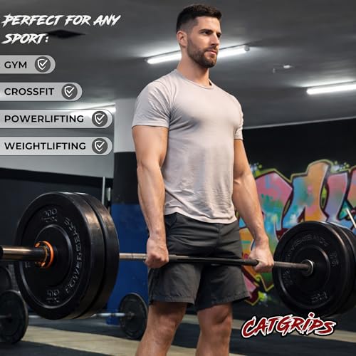 CatGrips Halterschijven, klemmen, 50 mm, snelsluiting, sluitingen voor lange halter, barbell collars antislip, gewichtsknijpers voor crossfit, krachttraining, gewichtheffen, fitness (geel) - Afbeelding 4