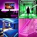 PAUTIX 5V USB COB RGB LED Strip Light 4.92ft/1.5m Color Changing Light Strips,TV Backlight Multicolor Flexible Under Cabinet Tape Lights with Bluetooth Control for Bedroom,Kitchen,Home DIY Lighting