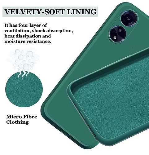 Image of A rtistque Liquid Silicone Back Cover Case for Oppo F23 5G Shockproof TPU Soft Flexible with Camera Protection - Green