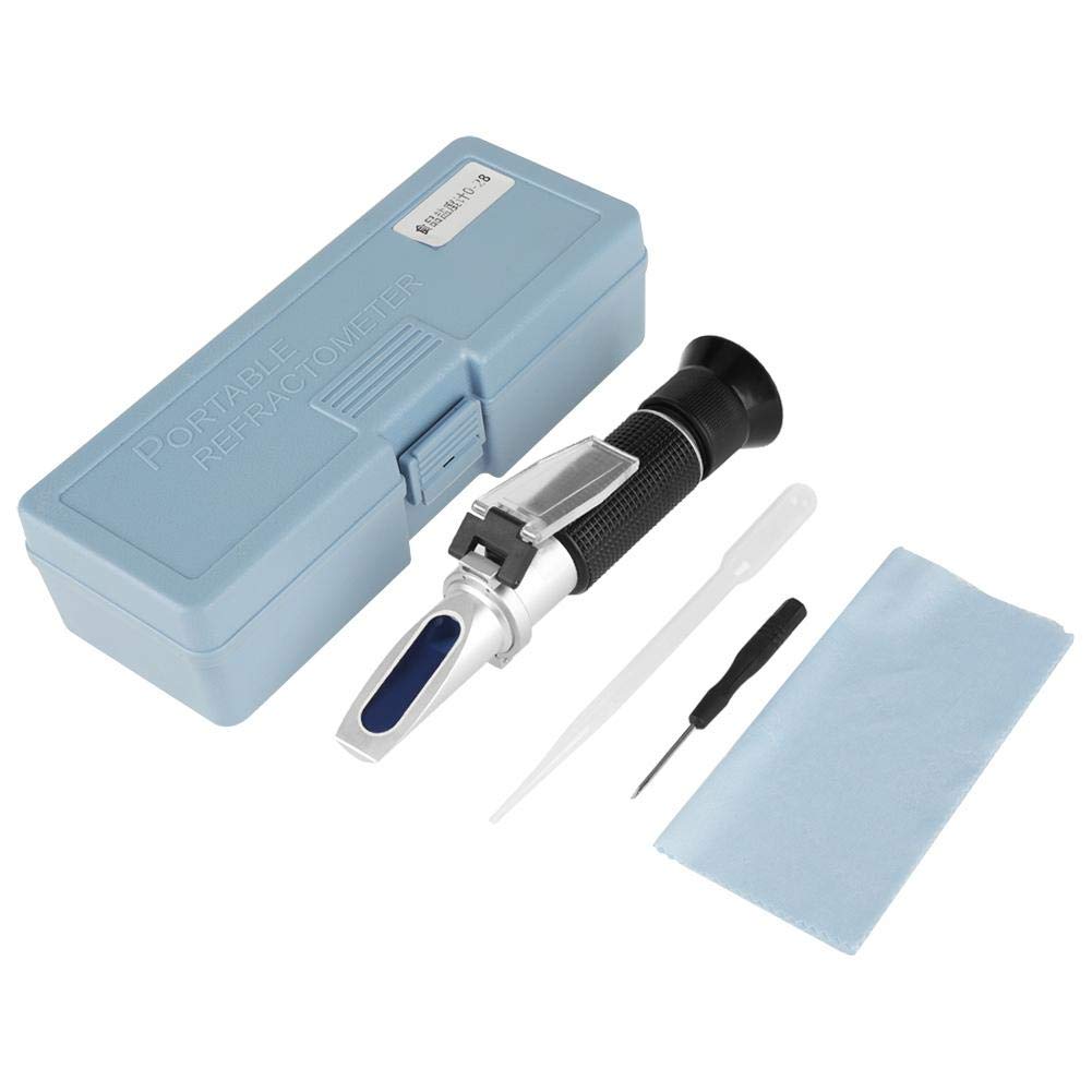 Akozon Refractómetro de salinidad, 1 unid Profesional 0-28% Precisión precisa del salinómetro Refractómetro Medidor del probador de salinidad de Alimentos para acuarios de Agua de mar y Peces Marinos