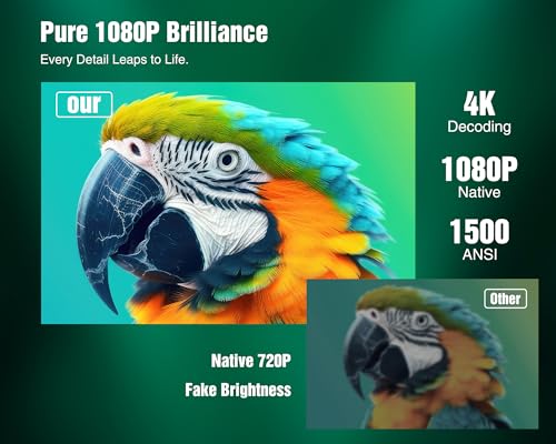 Image of TMY 4K Projector with WiFi Bluetooth, Compatible with Netflix /Prime Video /YouTube, Outdoor Portable Home Theater Movie Projector, Smart Projector for Indoor Outdoor Movies, Gaming and Camping (Green)