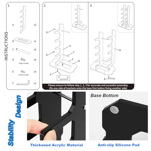Cosmos Acrylic Knife Display Stand, Pocket Knife Holder EDC Knife Organizer Rack Folding Knife Display Case Multitool Storage Shelf Dagger Stand for Collection, Home Decoration (Solid Black) by Cosmos - Used condition - Image 3