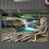 Tapis de Bain Antidérapant Tapis de Douche Lavable,Chute d'eau, racines d'arbres âgés et paysage de cascade dans la forêt profonde Nouveaut,Durable Tapis Antidérapant Absorbant l’Eau pour Bain 40*60cm