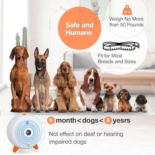 Antibell für Hunde,3 Frequenzstufen Antibell Ultraschall Gerät,33Ft Reichweite Antibell Ultraschall Gerät für Hunde,Wiederaufladbare Hundebell-Kontrolle im Innen Außenbereich,Anti-Bell-Mittel Hunde