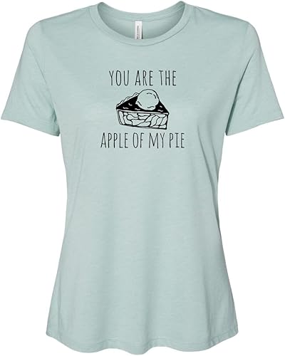 Cute Women's Screen Printed Crew Neck Tee, Shirts With Sayings, Dusty Blue or Olive