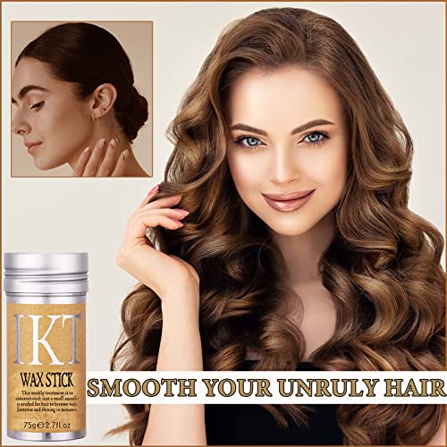 Fusang 2Pcs Hair Wax Stick,Slick Stick For Hair,Non-Greasy Styling Hair Pomade Wax Stick Smooth Long Lasting Hair Stick Wax For Fly Away & Edge Frizz Hair,Easy To Use-2.7 Oz #TOP1