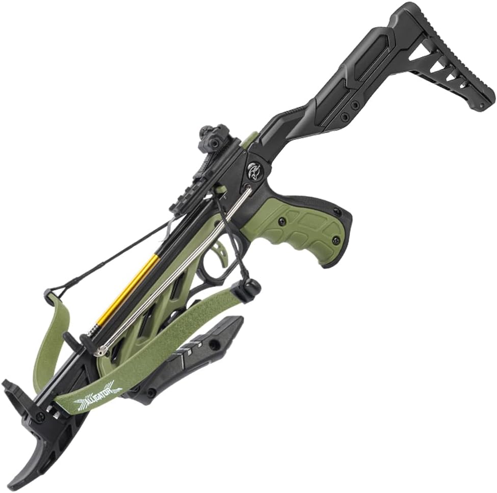Man Kung 80 Lbs Green Professional Alligator Recurve Pistol Crossbow 185 fps