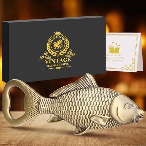 LULLEA Karpfen Bier Flaschenöffner Fisch, Geschenkidee Angler Geschenk, Fisch Deko Geschenke für...