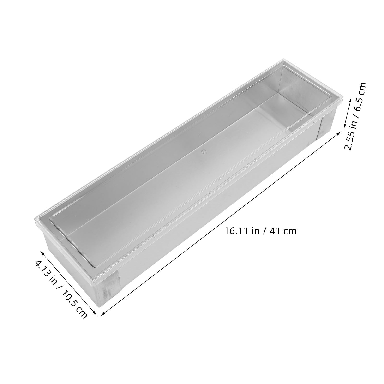 TIDTALEO Molde Rectangular de Acero Inoxidable con Tapa y Medidas Grabadas, Bandeja para Pasteles y Postres Versátil para Repostería Profesional y Casera