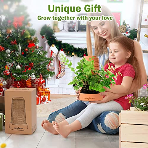 Vertplanter Terracotta Plant Pots Handmade Flower Pots 5.7 Inch Self Watering No Soil Planter For Indoor Outdoor Hydroponic Planter, Flower Pots With Tray To Reuse And Store Water, Great For Orchids #TOP5