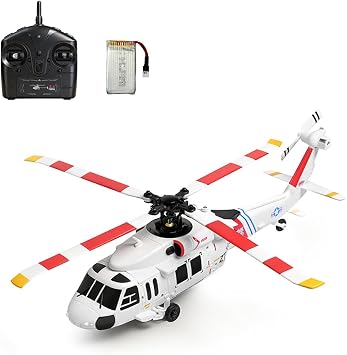K270 UH-60L RC Helicopter with Optical Flow & Altitude Hold, 4CH Brushless Black-Hawk Scale Model, 6-Axis Gyro, One-Key Takeoff/Landing for BeginnerWhite/1 Battery