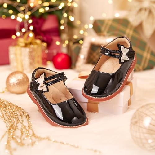 Image of Flaryzone Toddler Little Girl Mary Jane School Uniform Oxfords Flat Dress Shoes