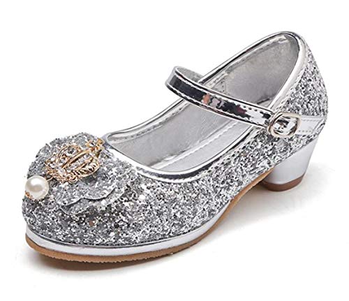 Flower Girls Dress Princess Shoes Cosplay Glitter Wedding Party Bridesmaids Mary Jane Low Heeled