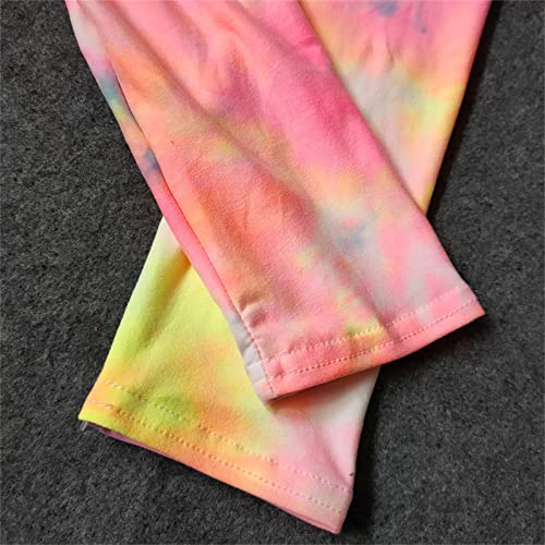 Moonker Toddler Girls Straight Tie Dye Pants Skinny Elastic High Waist Trousers Summer Comfy Daily Trendy Y2k3