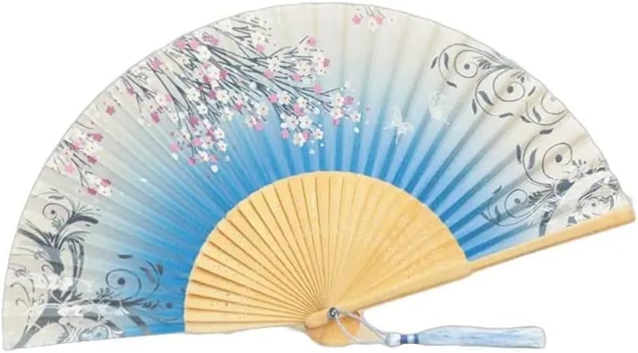 中国土産 特大扇子 花柄 扇子 中国扇子 花柄 手持ち 扇子 タッセル付き