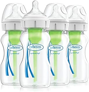 Dr Brown's Options+ Anti-Colic Baby Bottles, Four Pack, 270 ml Bottles
