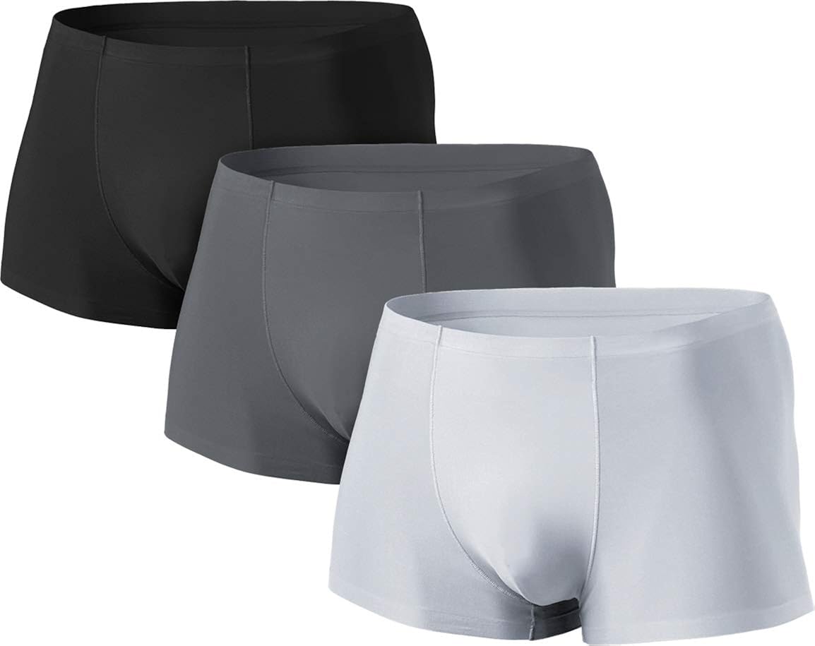 TSLA 3 Pack Men's Lightweight Cooling Underwear, Breathable Stretch Boxer Briefs, Performance Trunks with Pouch