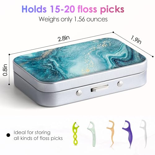 Image of Gerkia Dental Floss Portable Case, Easy to Store Floss Picks of Various Sizes, Portable Dental Floss Dispenser is Perfect for Travelling, Hotels, Dinners, Appointments.Blue Ocean