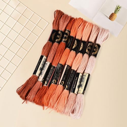 Image of 8 Skeins 70 Yards 6 Ply Variegated Cross Stitch Floss Gradient Friendship Bracelet String Colorful Polyester Embroidery Threads Yarn Bulk for Sewing Making Jewelry Needlecraft Knitting DIY