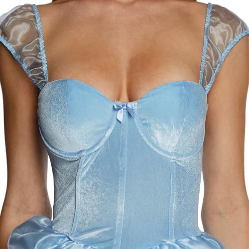 Dolls Kill Blue Princess Mini-Dress Costume - Velvet Liberia