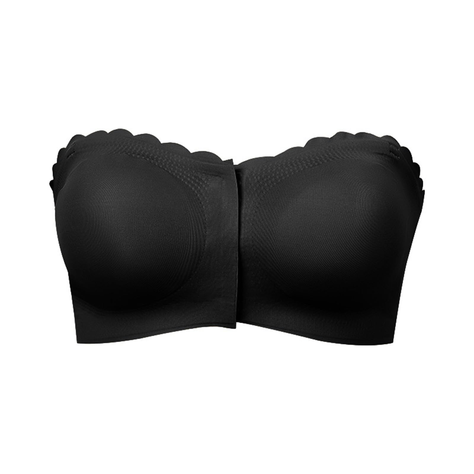 strapless push up bra for women plus size white black seamless non slip invisible convertible bandeau bra front closure full coverage-picture-14