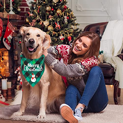 JOKILY 2 Stücke Weihnachten Haustier Bandanas, Halstuch Hund, Schal Halstuch für Weihnachten Haustier Kostüm, Dreieck Haustier Lätzchen für Haustier Weihnachten Kostüm Dekoration Zubehör (2A)