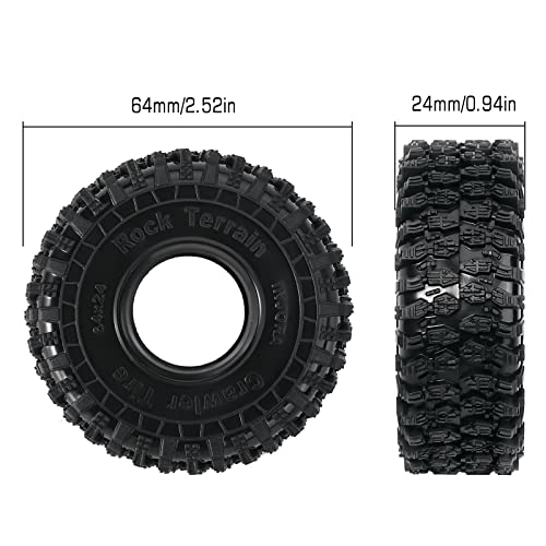 Injora 1.0 Tires--S5 All Terrain Crawler Tires For Trx4M Scx24 Ax24 Fcx24 Upgrade Parts,64*24Mm,T1011 #TOP5