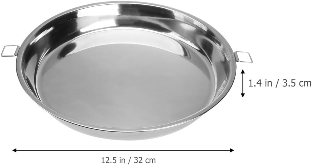 DOITOOL Stainless Steel Steaming Plate with Double Handles 12.59 inch Steaming Dish for Steamed Fish Tamales Crab Vegetables Microwave Steamer Home Cooking Plate