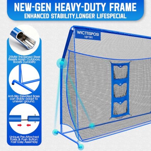 7x7ft Golf Practice Hitting Net with Striking Net & 3-Zone Chipping Net - 2