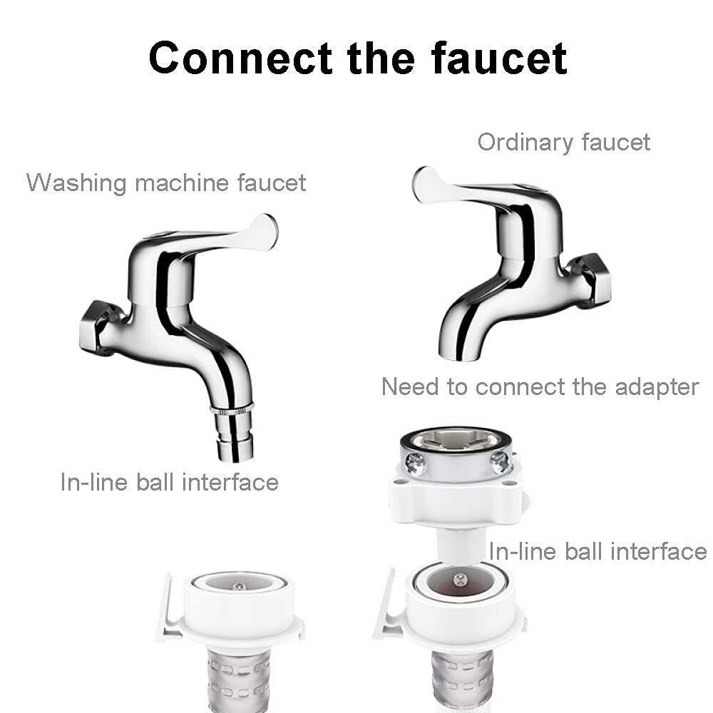 Lavadora Manguera PVC Lavadora Conector Inlet G1 / 2 ", tubo de extensión de la manguera de entrada de agua, tubo a prueba de explosiones engrosados ​​de tres capas, 1,5 m, 2 m, 3 m, 4 m, 5 m, 10 m