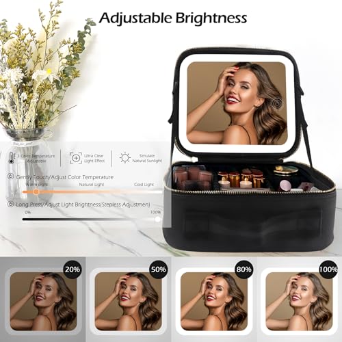 MOMIRA-Travel-Makeup-Bag-Cosmetic-Bag-Makeup-Organizer-Bag-with-Lighted-Mirror-Adjustable-Brightness-in-3-Color-Scenarios-Waterproof-Makeup-Train-Case-Gift-for-Women-Black