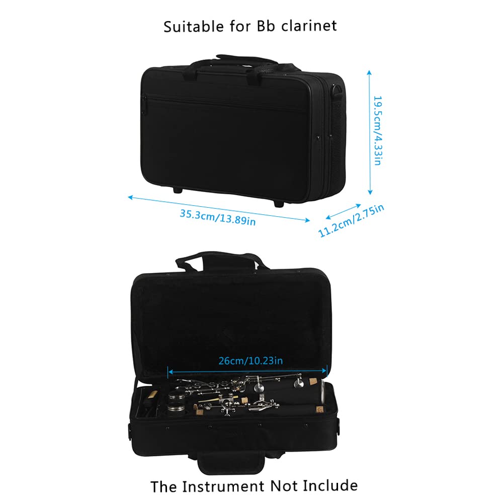 Étui à clarinette SIB Sac souple pour sac à dos Rembourrage en coton expansé 600D résistant à l'eau avec bandoulière simple réglable