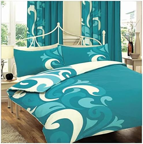 GC GAVENO CAVAILIA Luxury Floral Super King Size Duvet Set Blue Bedding, Easy Care Birds Print Polycotton Reversible Quilt Sets