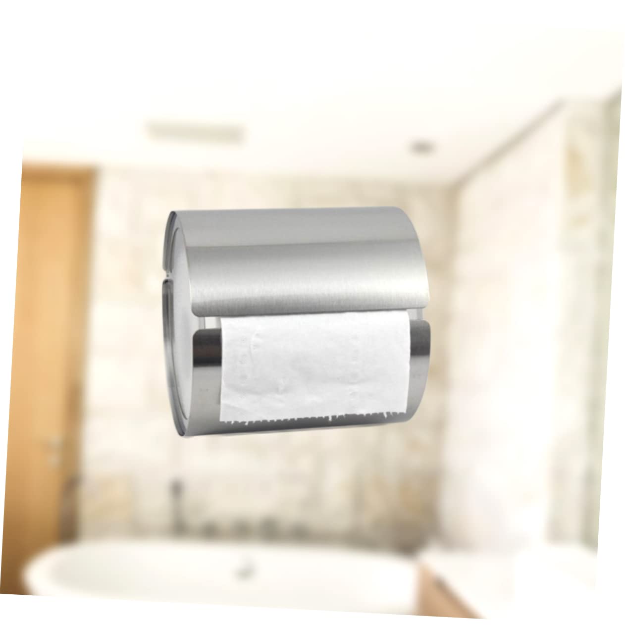 Porta Rotolo da Muro in Acciaio Inox Rotondo Argento