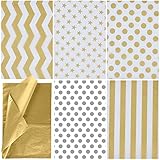 JOYIN 150 Piece Christmas Metallic Silver and Gold Tissue Paper Assortment (20' x 20' inches) Holiday Gold Gift Wrapping for Party Favors Goody Bags, Xmas Presents Wrapping Stocking Stuffers