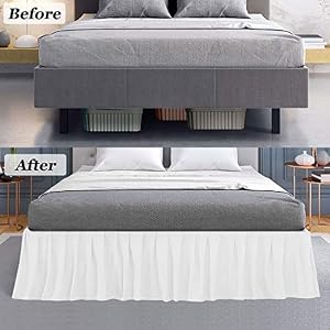 Ruffled Bed Skirt White King Bed Skirt – Hotel-Quality Ruffles for King Beds with 16" Drop – King Bedskirt with Platform 100% Microfiber Bed Skirts with Corner Split (White) Ruffled Bed Skirt White King Bed Skirt–Hotel Quality Ruffles for King Beds with 16 Drop–King Bedskirt with Platform 100 Microfiber Bed Skirts with Corner Split White