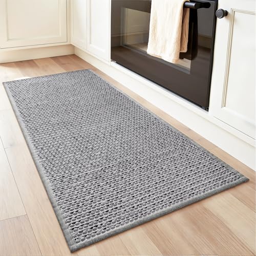 PADOOR Kitchen-Runner Rug, Kitchen-Rugs Non-Slip Washable, Absorbent Kitchen Mats for Floor, in Front of Sink, Laundry, Bathroom, Boho Braided Kitchen